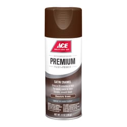 Ace Premium Satin Chocolate Brown Paint + Primer Enamel Spray 12 oz