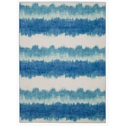 Linon Home Decor Machias 5 ft. W X 7 ft. L Blue/Cream Watercolor Polyester Accent Rug