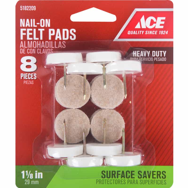 Ace Felt Metal Plastic 1 1 8 In Nail On Chair Glide 8 Pk Ace
