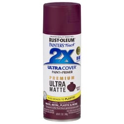 Rust-Oleum Painter's Touch 2X Ultra Cover Ultra Matte Harvest Grape Paint+Primer Spray Paint 12 oz