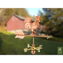 Good Directions Polished Brass/Copper 28 in. Rooster Weathervane For Garden Pole