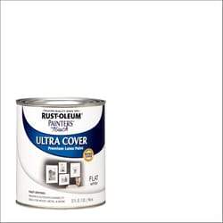 Rust-Oleum Painters Touch Ultra Cover Flat White Water-Based Paint Exterior and Interior 1 qt