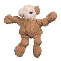 HuggleHounds HuggleMutt Brown/White Plush Lulu Knottie Pet Toy Small 1 pk