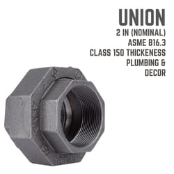 STZ Industries 2 in. FIP each X 2 in. D FIP Black Malleable Iron Union