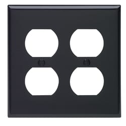 Leviton Black 2 gang Nylon Duplex Wall Plate 1 pk