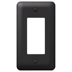 Amerelle Devon Matte Black 1 gang Stamped Steel Decorator Wall Plate 1 pk