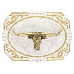 Montana Silversmiths Longhorn Gold/Silver Belt Buckle
