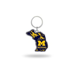 Rico College Michigan Wolverines State Shape Keychain 1 pc
