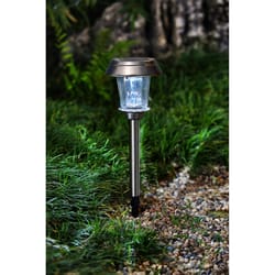 Living Accents Brushed Nickel Solar Powered 0.2 W LED Pathway Light 1 pk