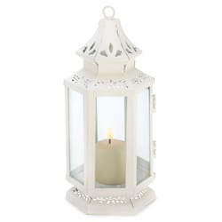 Gallery of Light Stagecoach Glass/Metal White Lantern