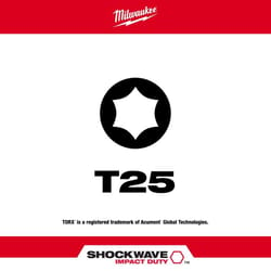 Milwaukee Shockwave Torx T25 X 2 in. L Screwdriver Bit Steel 5 pk