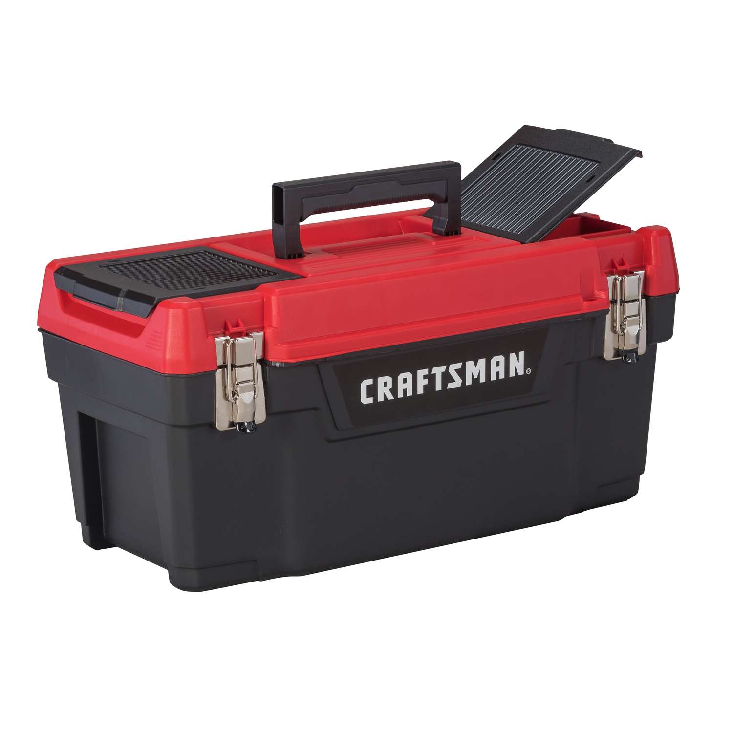 Craftsman 20 in. Plastic Tool Box 9.7 in. W x 9.75 in. H Black/Red