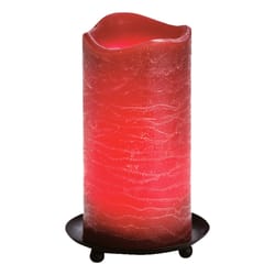 Inglow Currant Red Pomegranite Scent Rustic Pillar Candle 6 in. H