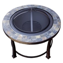 AZ Patio Heater 40 in. W Metal Rustic Round Wood Fire Pit