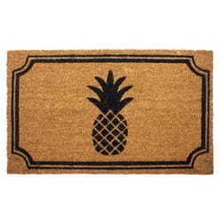 Entryways 30 in. W X 18 in. L Black/Natural Pineapple Coir Door Mat