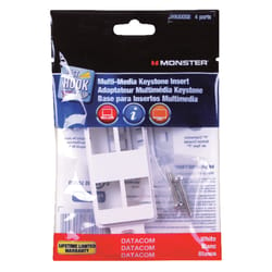 Monster Just Hook It Up White 4 gang Plastic Keystone Wall Plate 1 pk