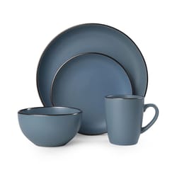 Pfaltzgraff Hadlee Blue Stoneware Dinnerware Set 16 pc