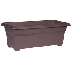 Novelty 10 in. H X 27 in. W X 12 in. D Plastic Countryside Tub Patio Planter Brown