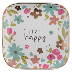 Karma Flora 4.5 in. H Multicolored Ceramic Trinket Tray