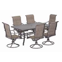 Deals on Living Accents Ainsley 7-pc Brown Swivel and Sling Dining Set