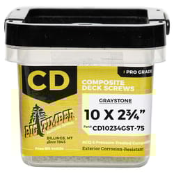 Big Timber No. 10 Sizes X 2-3/4 in. L Graystone Star Trim Head Composite Deck Screws 1 lb 75 pk