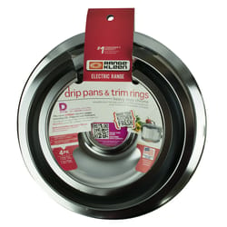 Range Kleen Chrome Drip Pans and Trim Rings 9.75 in. W X 9.75 in. L