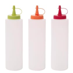 Gemco Assorted Glass/Plastic Food Prep Bottle 12 oz