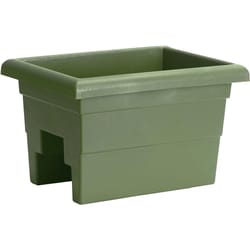 Novelty 10 in. H X 12 in. W X 16 in. D Plastic Countryside Deck Rail Planter Sage