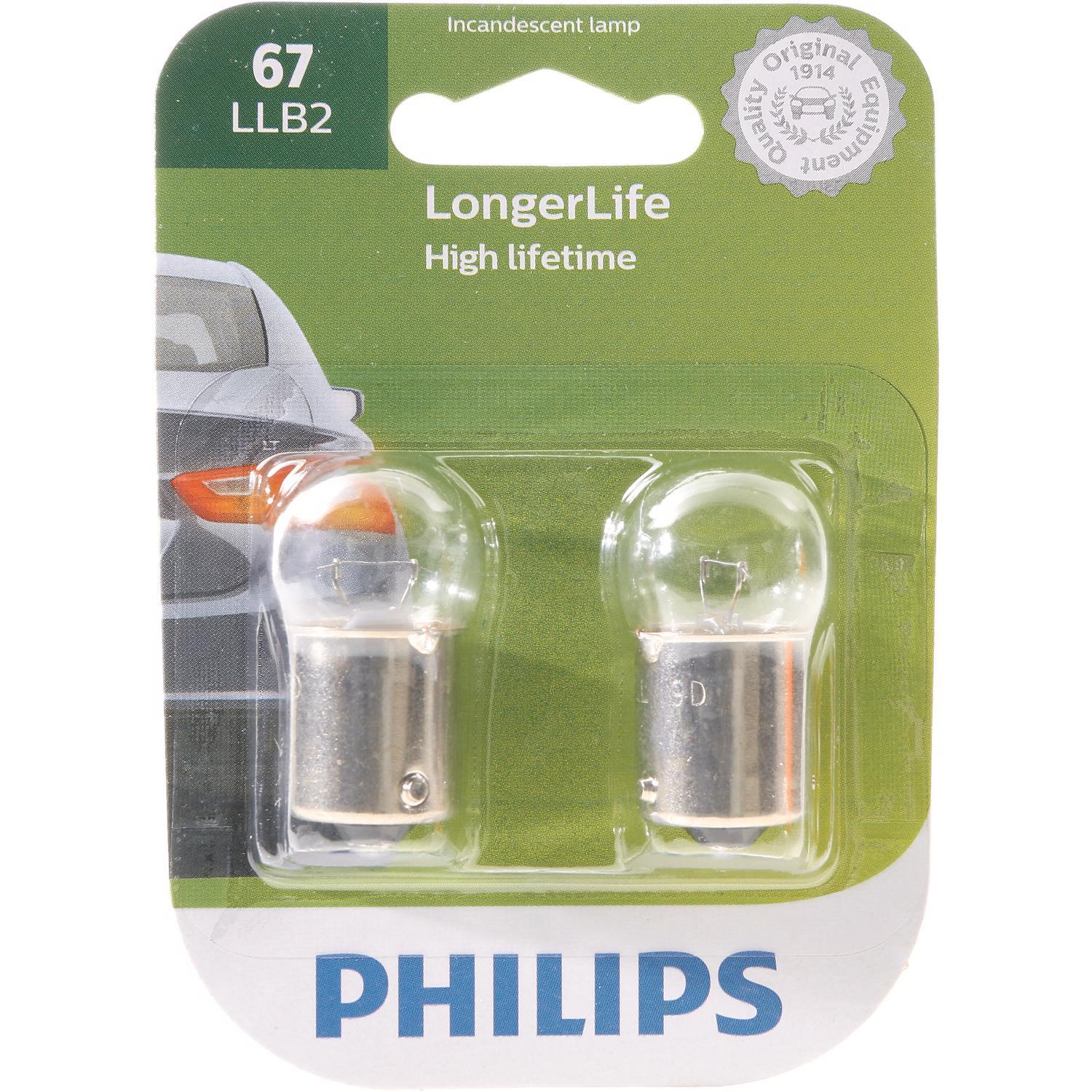 Photos - Light Bulb Philips LongerLife Incandescent Marker/Turn/Utility Miniature Automotive Bulb 67LLB2 