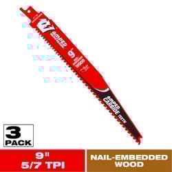 Diablo Amped Demo Demon 9 in. Carbide Tipped Reciprocating Saw Blade Set 5/7 TPI 3 pk