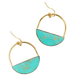 Matr Boomie Sandhya Women's Deco Disc Blue/Gold Earrings