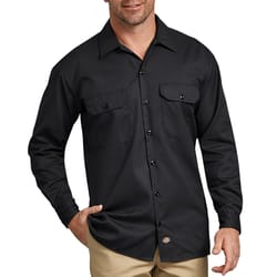 Dickies XLT Long Sleeve Men's Collared Black Long Sleeve Work Shirt