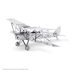 Fascinations Metal Earth Tiger Moth Plane 3D Model Kit Silver