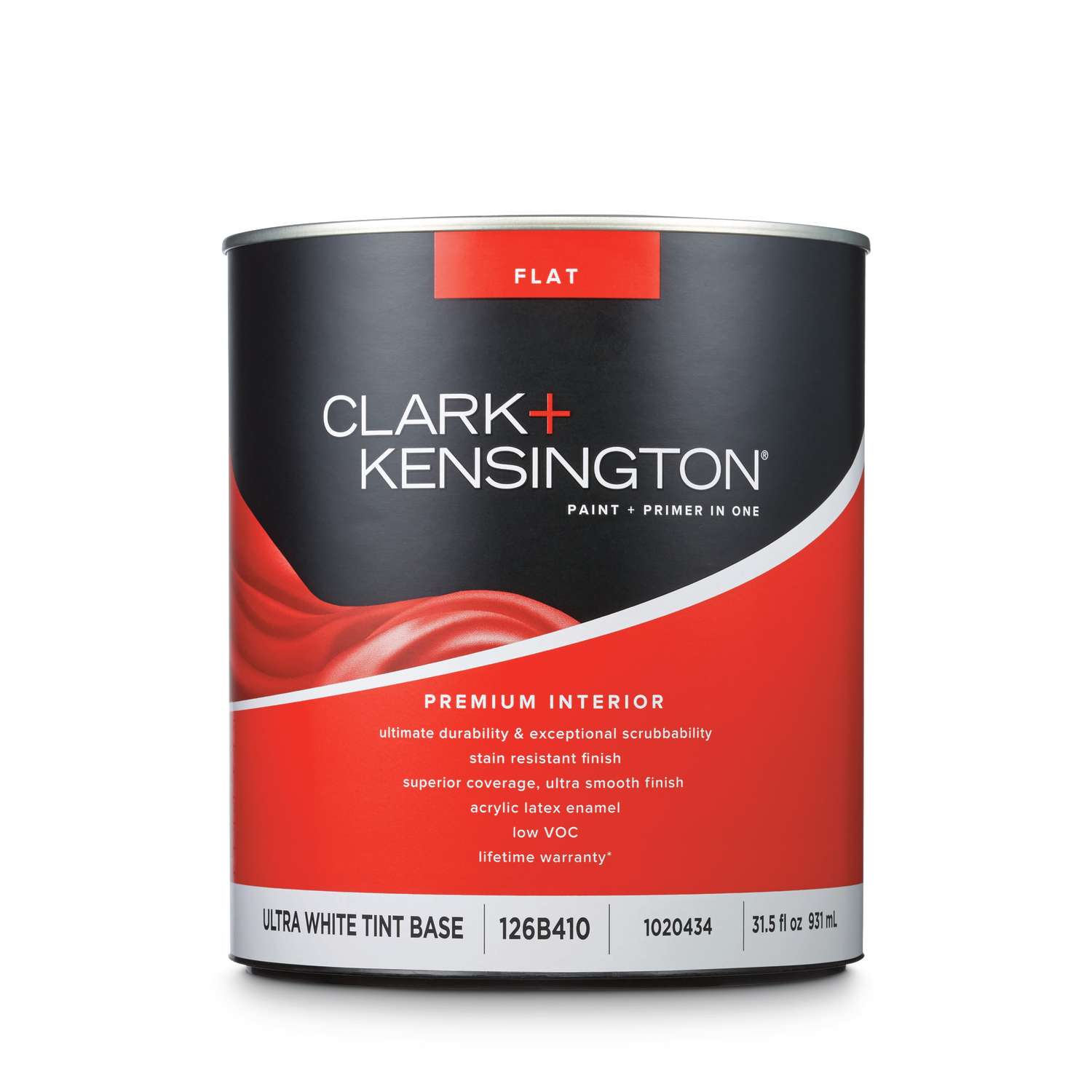 Clark+Kensington Flat Tint Base Ultra White Base Acrylic Latex Paint ...