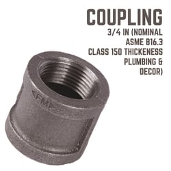 STZ Industries 3/4 in. FIP each X 3/4 in. D FIP Black Malleable Iron Coupling