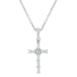 Montana Silversmiths Women's Acadian Cross Baguette Silver Necklace Water Resistant