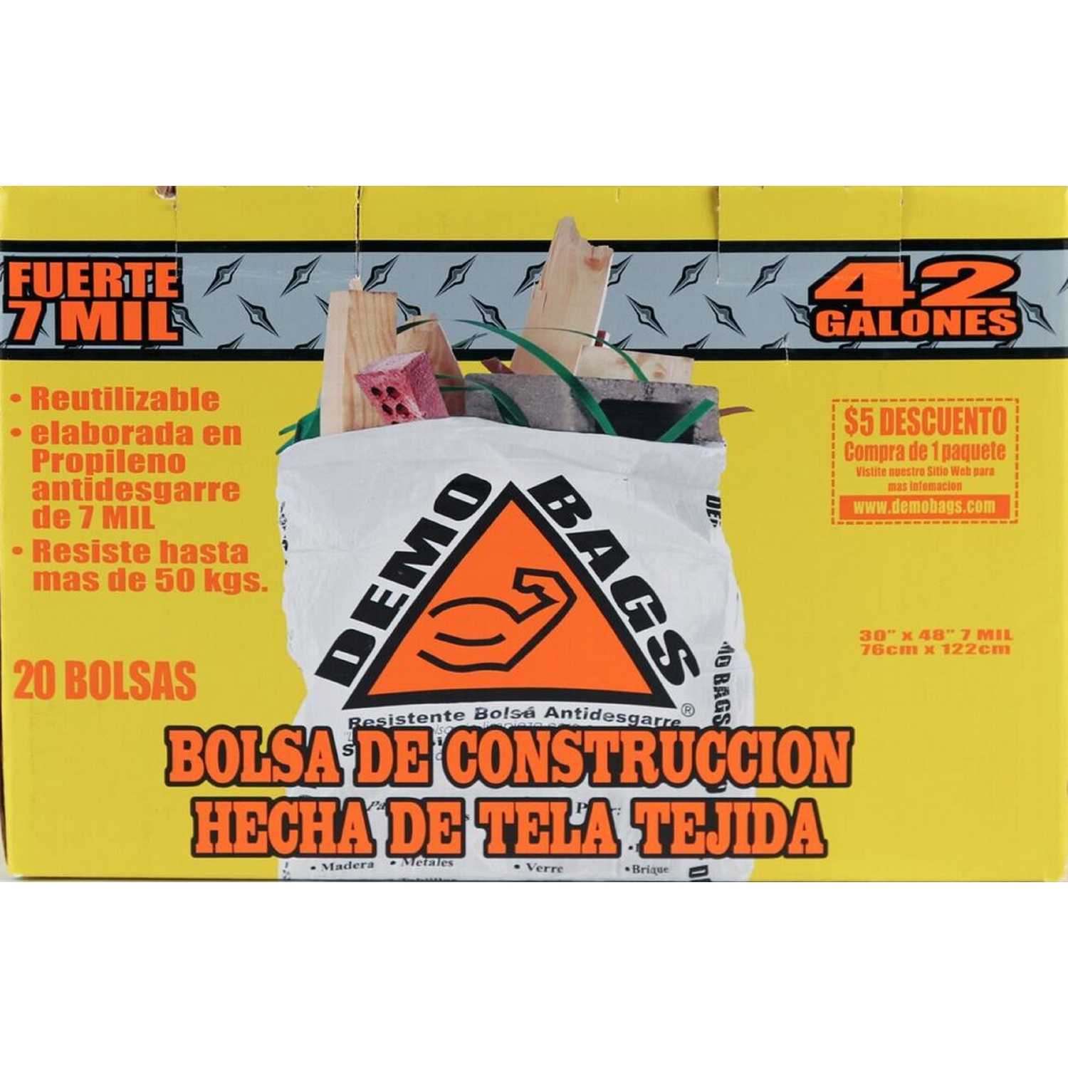 Demo Bags Ultimate Pro Pack 42 gal. Contractor Bags Flap Tie 20 pk No