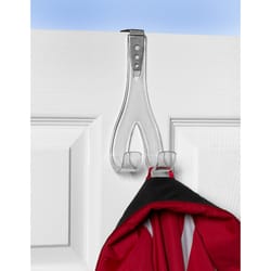 Spectrum 3 in. L Clear Plastic/Stainless Steel Edge Adjustble Double Hook 1 pk