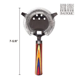 Totally Bamboo Marrakesh Multicolored Stainless Steel/Wood Cocktail Strainer