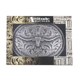 Montana Silversmiths Rope and Barbed Wire Longhorn Classic Impressions Attitude Black/Silver Belt Bu