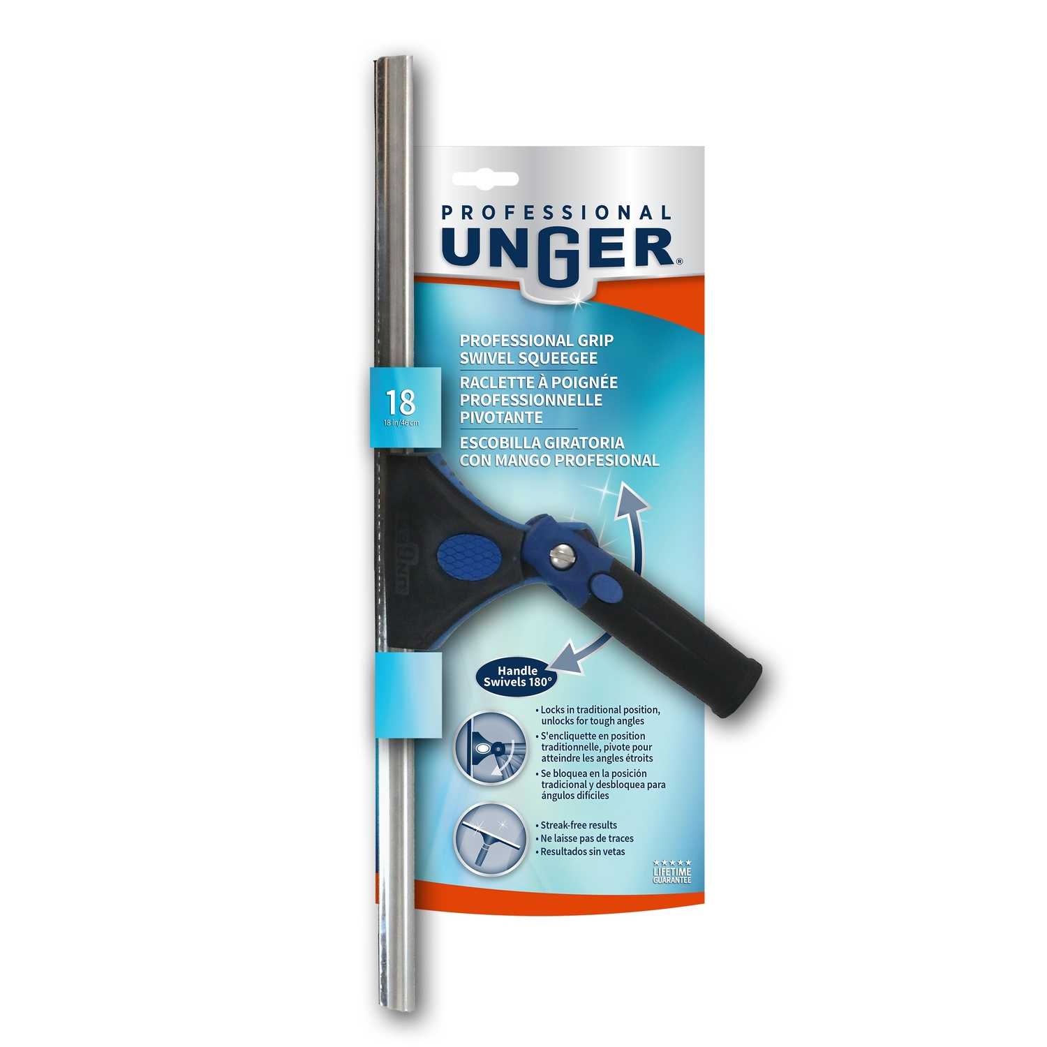 Unger Professional Swivel 18 in. Plastic Window Squeegee - Ace Hardware