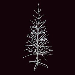 Holiday Bright Lights LED Pure White 48 in. Lighted Birch Tree Yard Decor