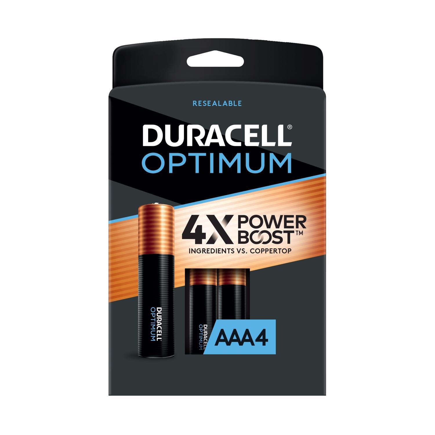 Duracell Optimum AAA Alkaline Batteries 4 pk Carded