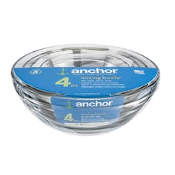 Anchor Hocking 13.5 qt Glass Clear Mixing Bowl Set 4 pc