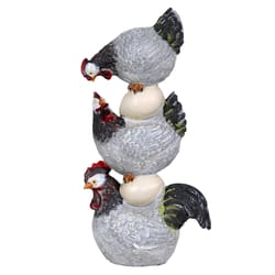 WindyWing Multicolored Resin 12.5 in. H Stacked Chicken and Egg Statue