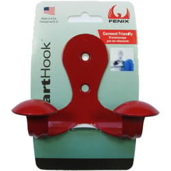 FENIX SmartHook 3.5 in. L Powder Coated Signal Red Steel Contemporary Double Hook 15 lb. cap. 1 pk