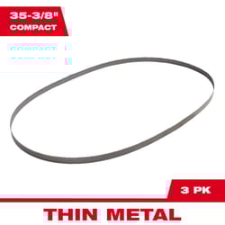 Milwaukee 35.4 in. L X 0.5 in. W Bi-Metal Compact Band Saw Blade 14 TPI Wavy teeth 3 pk