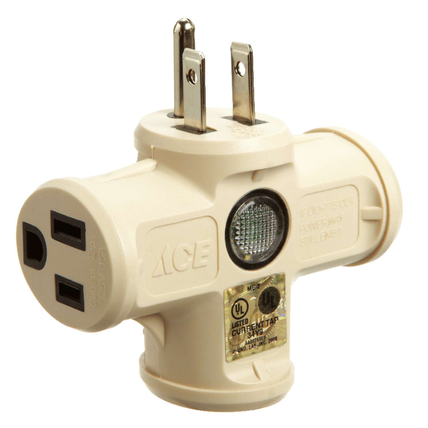 Ace Grounded 3 outlets Adapter 1 pk Ace Hardware