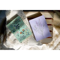 Denik Embroidered Journal 6 in. W X 8 in. L Sewn Bound Multicolored Lavender Bunch Notebook