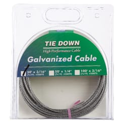 Tie Down Engineering Galvanized Steel 3/16 in. D X 50 ft. L Aircraft Cable